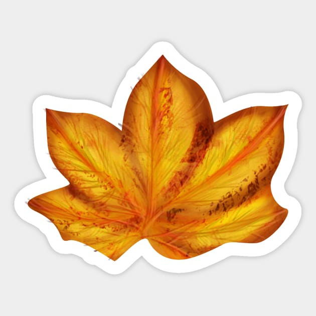 Orange autumn leaves Sticker by Salma Ismail